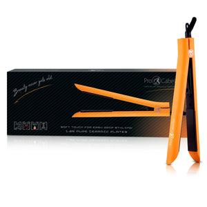 Platinum Genius Heating Element Hair Straightener with 100% Ceramic Plates - Neon Orange - RoyaleUSA